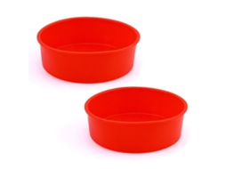 Forma Para Pão E Bolos, Em Silicone, 20 Cm, 8 Polegadas, Cor Vermelho, Formato Redondo, Para Forno, Confeitaria E Preparo Doméstico
