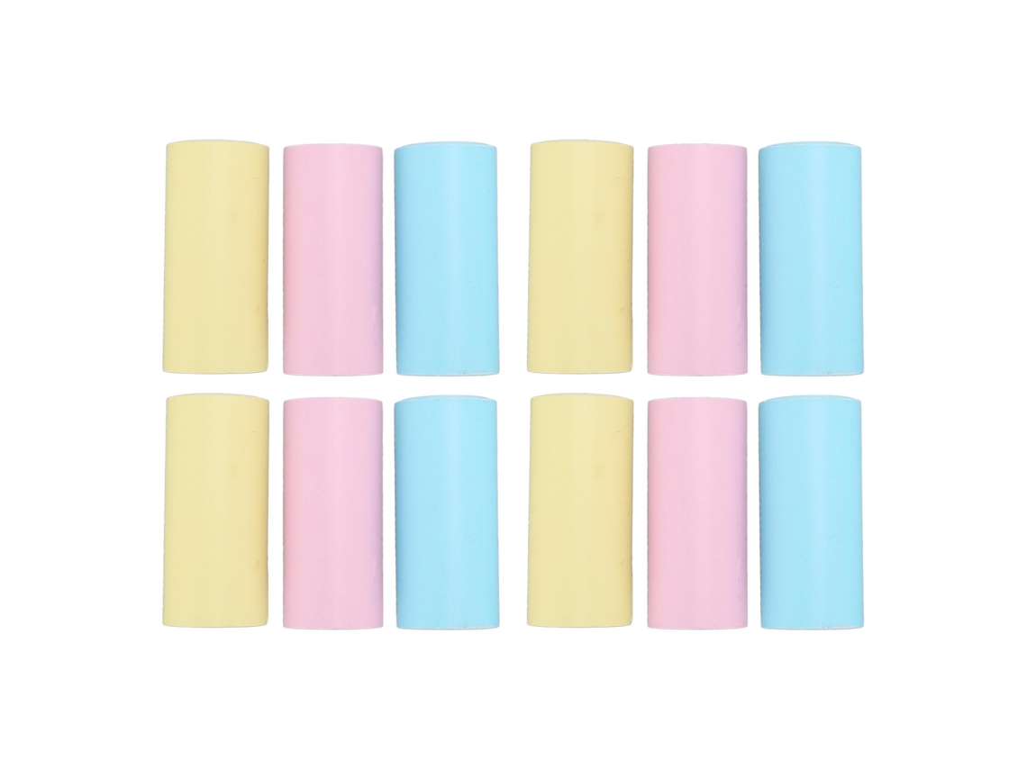 12 Rolos De Papel Térmico Mini Colorido 57x25mm Para Impressora Térmica Diy Versátil
