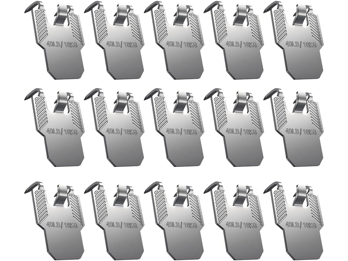 Conjunto De 15 Ganchos Fixação Quadros Gesso, Com Capacidade De 18kg Cada, Instalação Sem Ferramentas Quadros