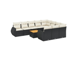 Garden Sofa Set, Garden Sofa Sets Vidaxl Preto Rattan / Vime (n/a)