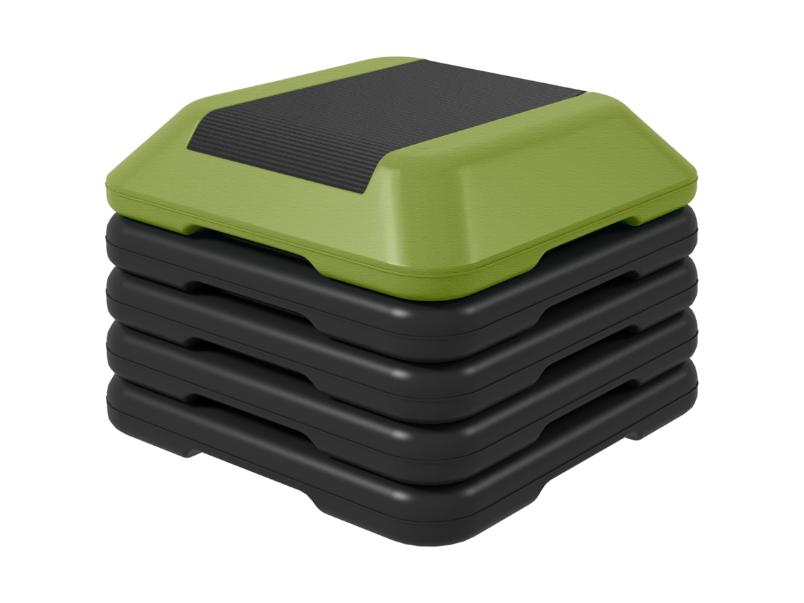 Step Antiderrapante Altura 10/15/20/25/30cm, Carga 150kg, Verde
