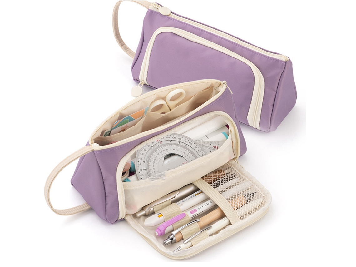 Bolsa Para Canetas De Alta Capacidade Estilo Moderno Multifuncional Lindo Com Janela Aberta Tipo 14 Roxo