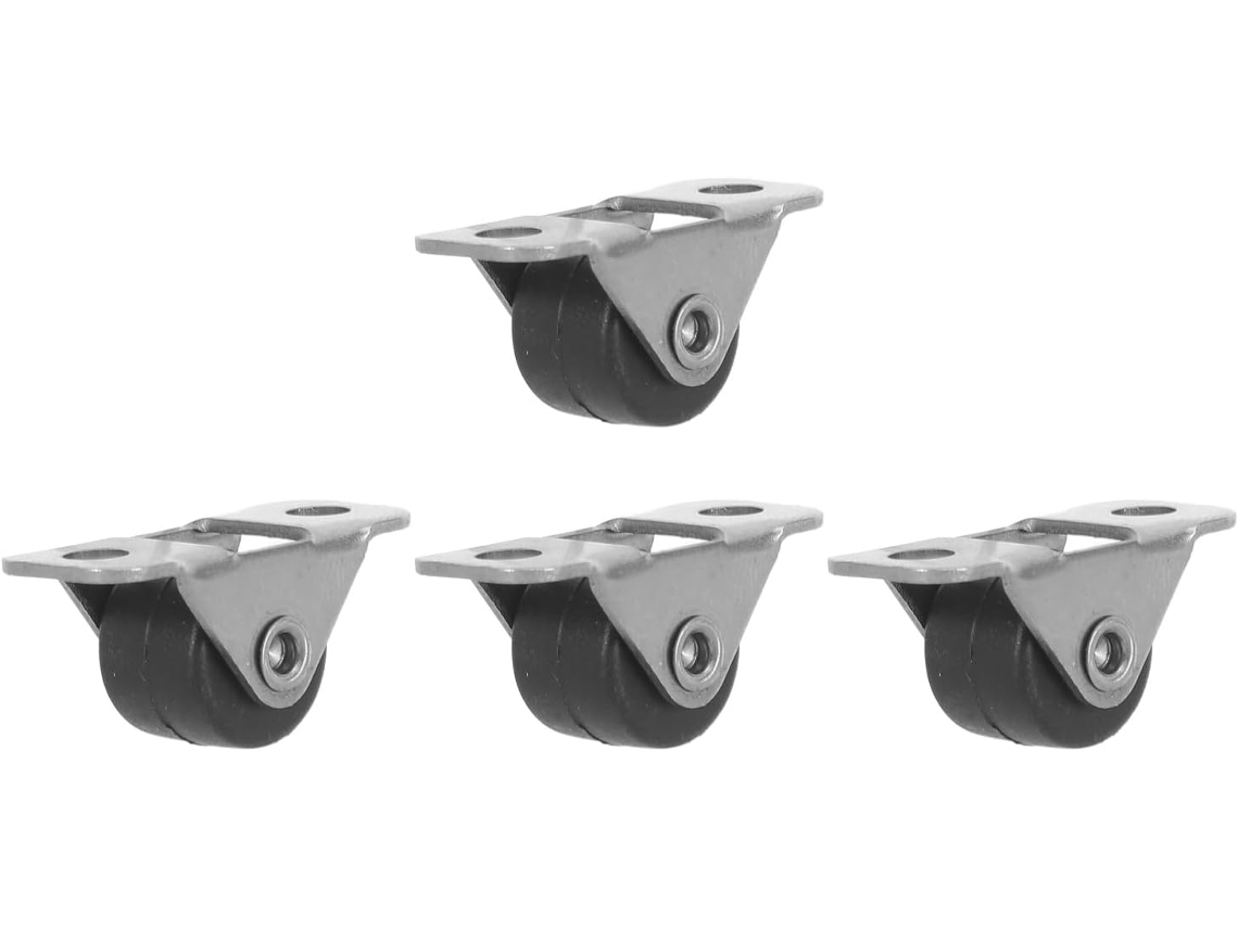 4 Mini Rodízios Giratórios Para Móveis, 1,27 Cm (0,5 Polegadas),