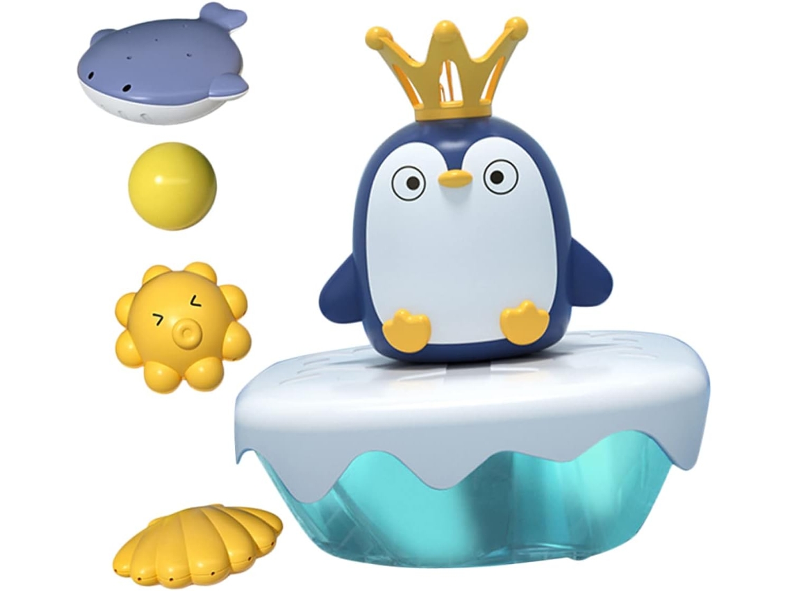 Brinquedo de Banho Pinguim com Aspersor para Bebês, Tamanho Médio, Abs Durável, CHABERLU