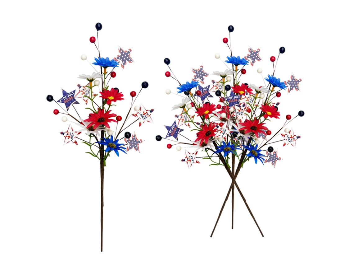 Laxiscreed Pack De 4 Decorações Americanas De 4 De Julho Com Ramos Para Casa