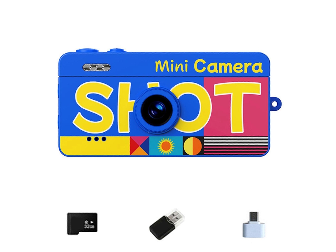 Mini Câmara Fotográfica Portátil Com Ecrã De 1,47 Polegadas E Cartão De 32 Gb