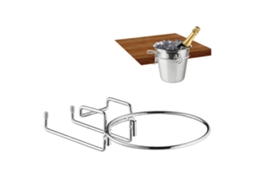 Suporte De Mesa Para Refrigerador De Vinho 18 Cm Ø, Prateado, Suporte Para Balde De Champanhe Em Ferro, Otimiza Espaço.
