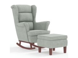 Rocking Chair With Stool, Rocking Chairs With Stools Vidaxl Cinzeto Veludo