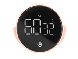 Timer Digital De Cozinha 3in Led Rotativo Magnético De Baixo Ruído Com Botões De Silicone Rosa