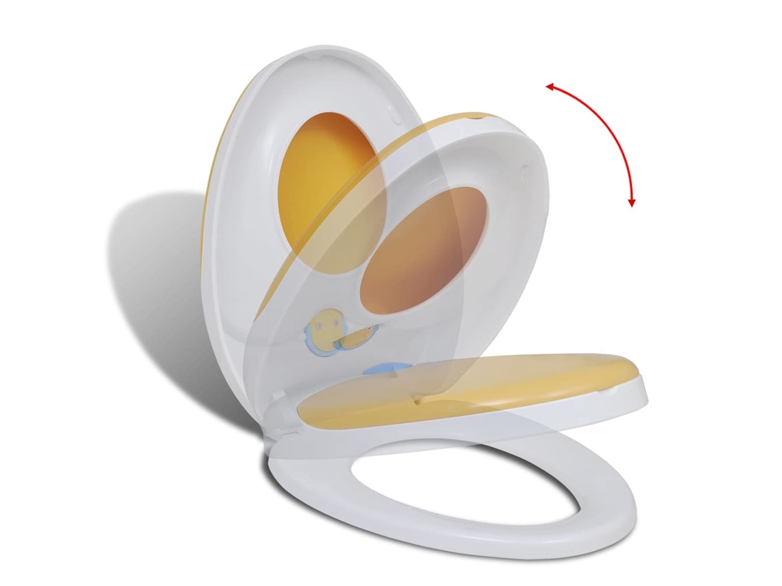 Vidaxl Tampo Sanita Com Fecho Suave Adultos/crianças Branco E Amarelo