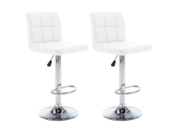 Vidaxl Bancos De Bar 2 Pcs Couro Artificial Branco