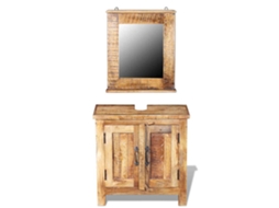 Conjunto de móveis de casa de banho VIDAXL Marrom Madeira