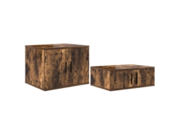 Conjunto 2 Armário De Arrumação Vidaxl Castanho Derivados De Madeira (108 X 41 X 40 Cm)