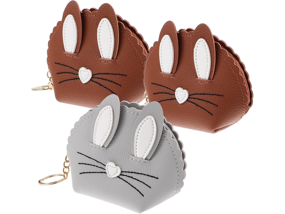 Porta-moedas Em Pu Com Orelhas De Coelho - Prático E Fácil De Transportar