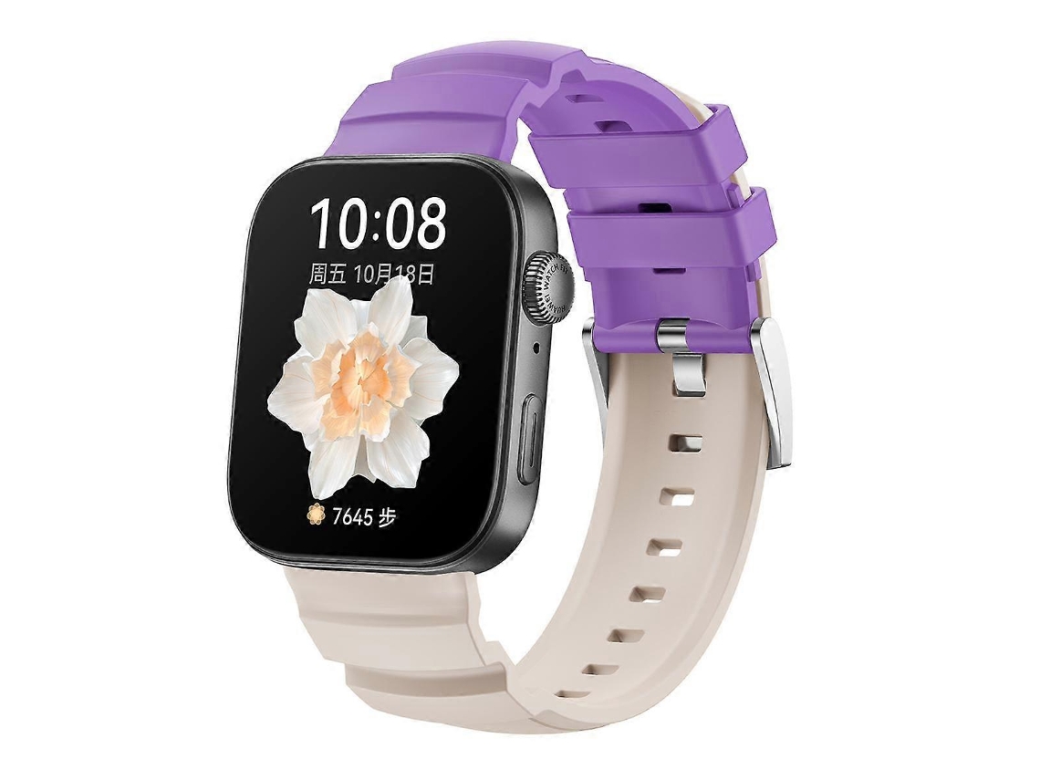 Pulseira De Silicone Com Fivela Prateada Para Huawei Watch Fit 4 Pro / Fit 4 / Fit 3
