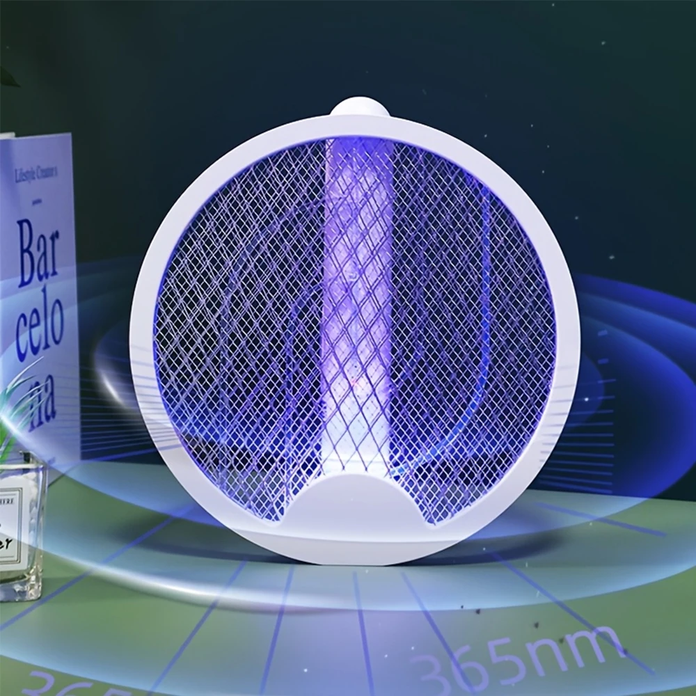 Mata-mosquitos Elétrico De 3000v, Recarregável Via Usb, Dobrável.