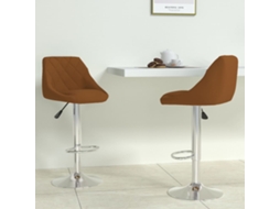 Vidaxl Bancos De Bar 2 Pcs Veludo Castanho