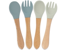 Conjunto Colher e Garfo Silicone Bebê Presente S/MARCA