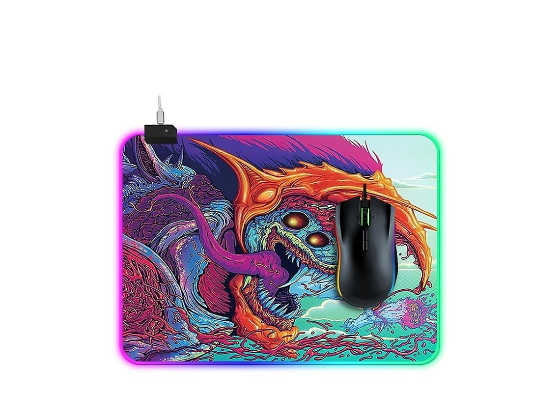 Mousepad Iluminado Com Estampa De Monstros, Tamanho 35 X 25 X 0,4 Cm Olysi Shop