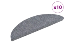 Vidaxl Tapetes De Escada Autoadesivos 10 Pcs 56x17x3 Cm Cinzento-claro