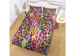 Capa de Edredom Leopardo em Microfibra Fronha 240x260cm