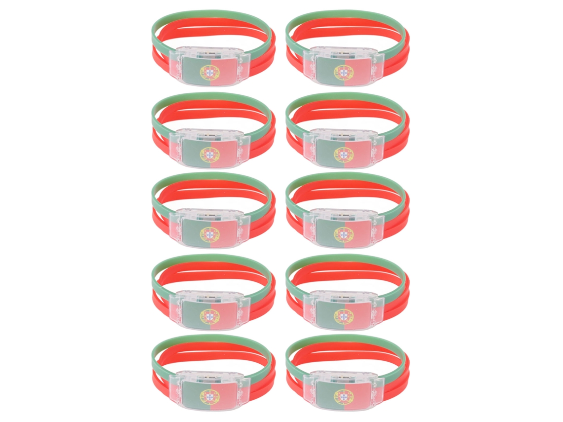 Kklv-10un Brazalete Luminoso De Bandeira Nacional Em Silicone Abs Para Animação De Partido Da Copa Do Mundo De Futebol 2022