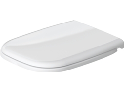 Assento De Sanita Duravit D Code, Dobradiças De Plástico, Com Mecanismo De Fecho Suave, Ligação De Parafuso, 359x443mm, Branco Alto Brilho, Dobradiças