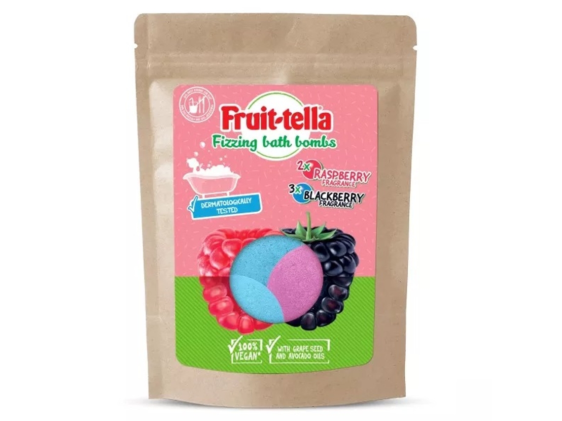 Effervescent Bath Bombs Set, 5x50g Fruit Tella