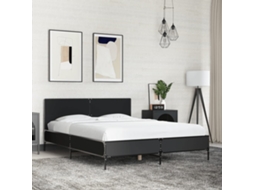 Estrutura De Cama 140x190 Cm Derivados De Madeira/metal Preto