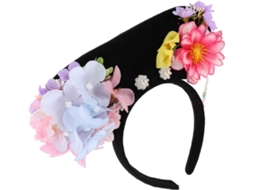 Tiara floral chinesa para mulheres, acessório de cabelo no estilo da Dinastia Qing.