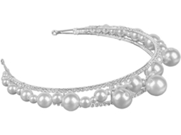 Tiara De Liga Metálica Com Aplicação De Strass Para Cabelo Feminino.
