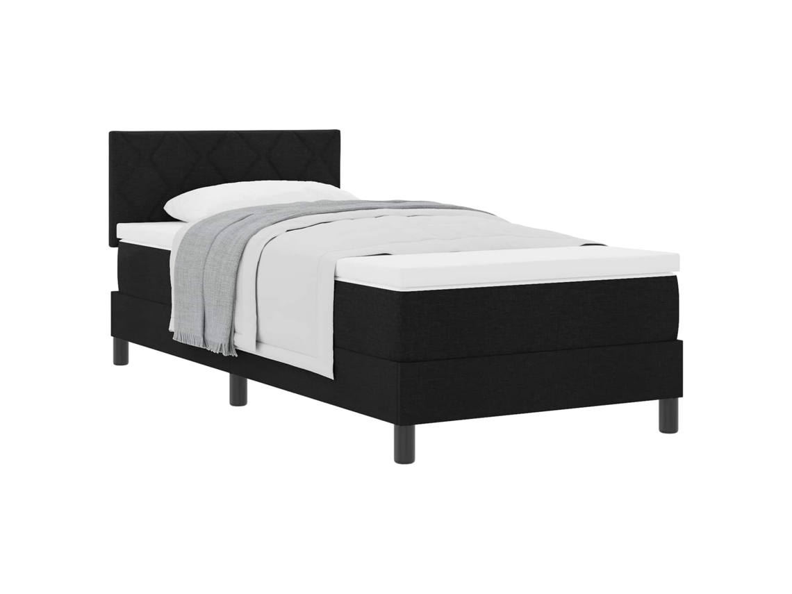 Cama Box com Colchão com Cabeceira Preto Tecido MAISON EXCLUSIVE 90x200 cm