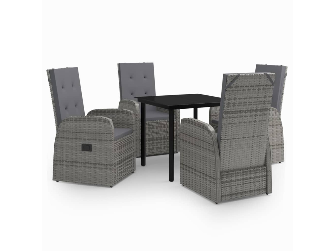 Garden Dining Set, Garden Dining Sets Vidaxl Cinzeto Rattan / Vime (80 Cm Table Length)