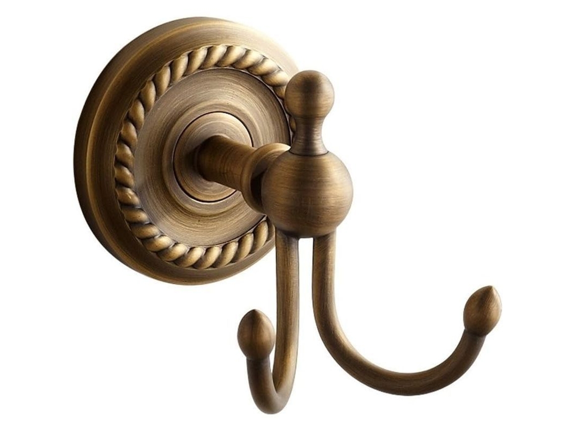 Perchero De Pared Retro Con 2 Ganchos Weare Home Color Bronce Antiguo Cobre Latón Amarillo