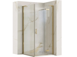 Divisoria De Chuveiro Rea Hugo 90x80 Pincel Dourado