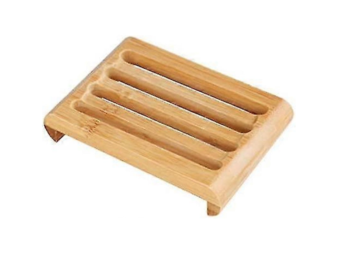 Prato De Sabonete De Bambu Puro, Artesanal, Durável E Multiuso Para Banheiro E Cozinha