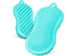 Conjunto De 2 Escovas Esfoliantes Para Couro Cabeludo E Corpo, De Silicone, Para Banho, Com Cerdas Macias