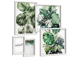Conjunto De Pinturas Motivos Vegetais Modernos Espelharte (5 Peças)