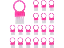 Conjunto compacto de pinças para unhas, 100 peças, plástico rosa, cerdas rígidas.