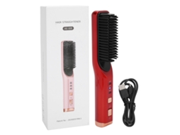 2026 pincel Rectificador de Pelo Eléctrico Cepillo Caliente Recargable Usb Herramienta de Peinado Rojo