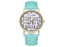 Reloj Casual De Moda Unisex De Cuarzo Con Correa De Cuero Zhoulianfa (verde Menta)