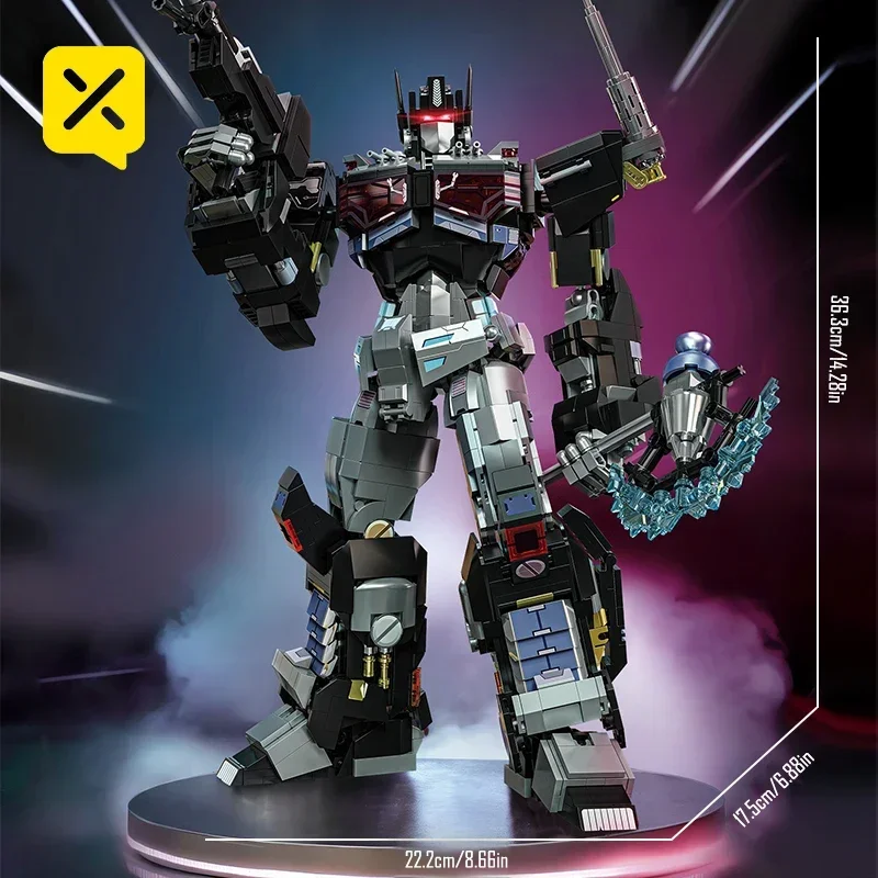 (2045 Peças) Blocos De Montar Robô Transformável Optimus Prime Knight Com Luzes Led - Brinquedo Transformável