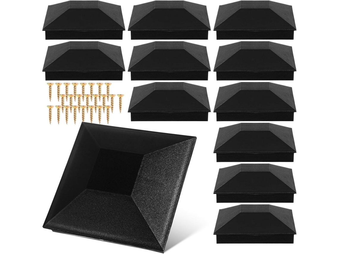Conjunto De 12 Tampas Impermeáveis Quadradas Para Postes De Cerca