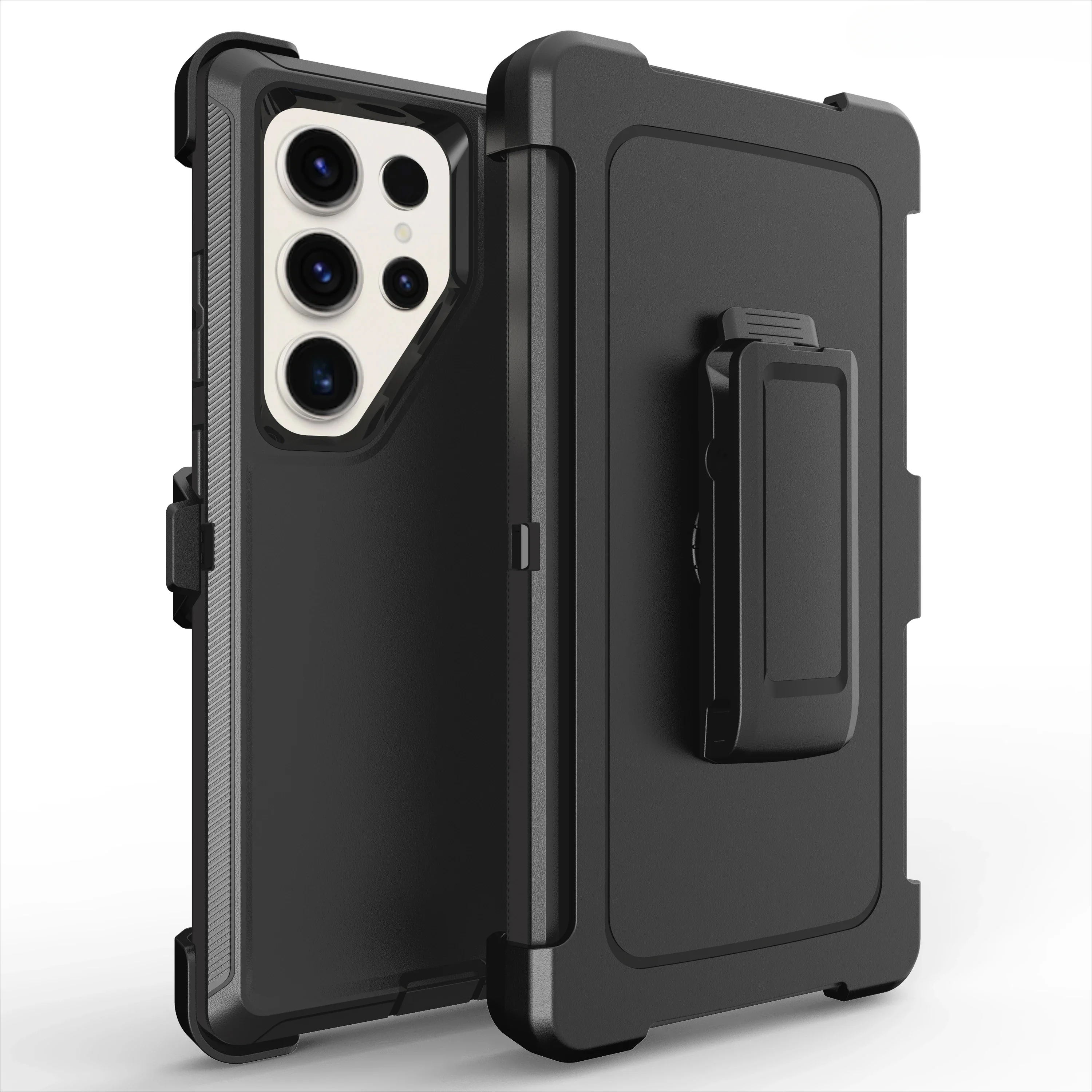 (preto, Galaxy S24) Capa Protetora Resistente A Impactos E Choques, Com Clipe Para Cinto.