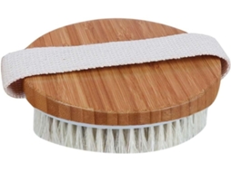 Escova de bambu para o litoral, para pele seca, com secagem e esfoliação naturais.