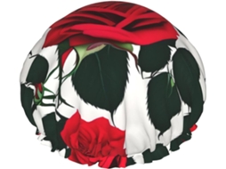 Touca De Banho Tamanho Único Para Homens E Mulheres – Dupla Camada Com Estampa Rústica Rosas Vermelho, Ideal Para