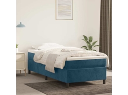 Vidaxl Estrutura De Cama Com Molas 100x200 Cm Veludo Azul-escuro