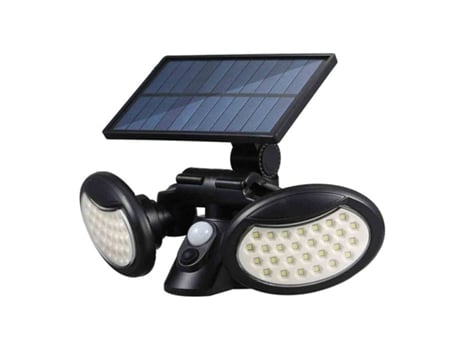 Luz Solar Externa Com Sensor De Movimento 56 Leds Solares 2 Cabeças FOYU
