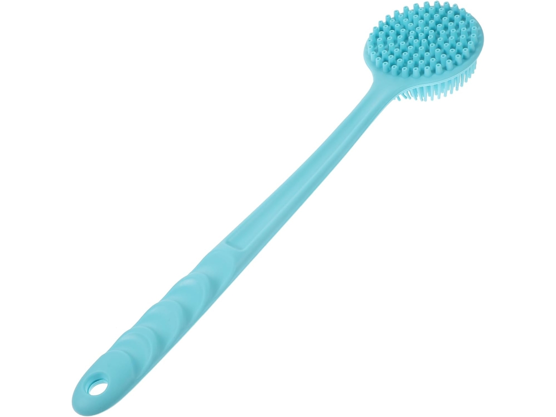 Escova De Banho Silicone Veemoon Para Corpo E Chuveiro, Dorso Verde Com Cabo Longo, Design Ergonômico Para Facilitar A