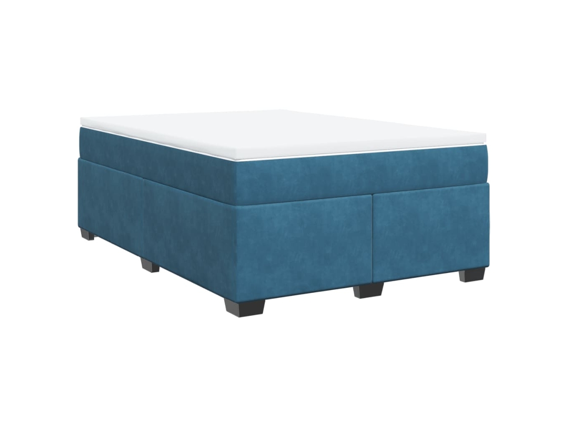 Box Spring Bed, Box Spring Beds Vidaxl Azul Veludo (140 X 200 Cm)